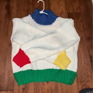 Yellow the label color block chunky sweater NWT